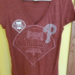 PHILADELPHIA phillies blinged out fitted tshirt